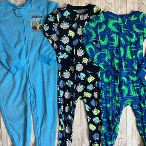 Lot of kids footed pajamas